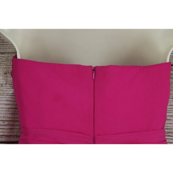 Davids Bridal Womens Size 8 Strapless Formal Mini Prom Dress Fuchsia Pink - Picture 5 of 8